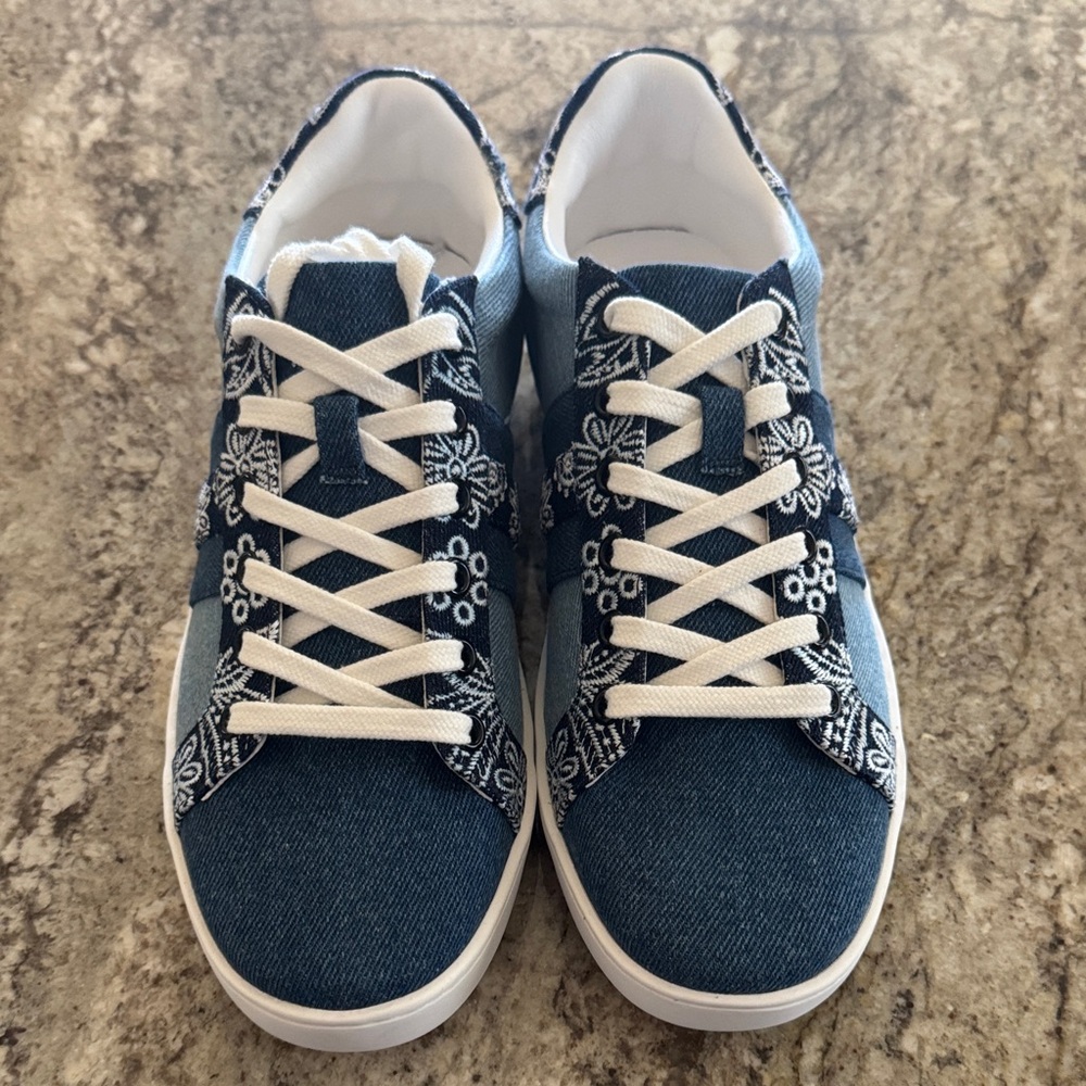 Johnny Was denim sneakers size 9
